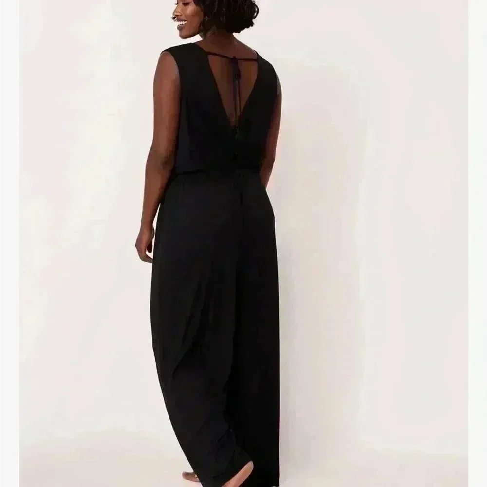 BNWT La Vie en Rose aqua crossover jumpsuit size L in Black - Picture 3 of 7